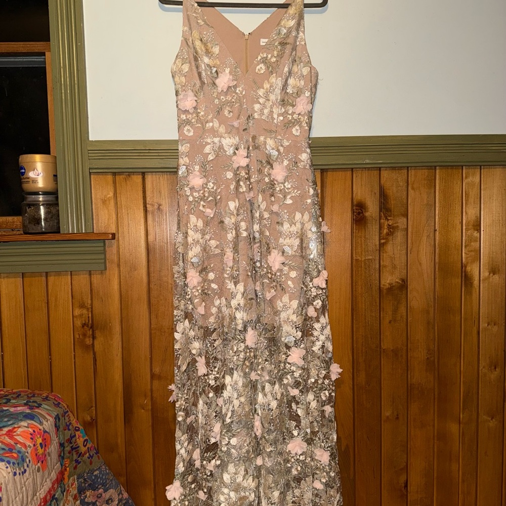 Sidney Sleeveless Plunge Neckline Fit and Flare Maxi Dress - Picture 2 of 2